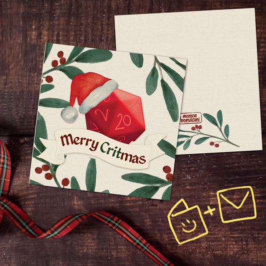 "Merry CRITmas!" cartoline quadrate